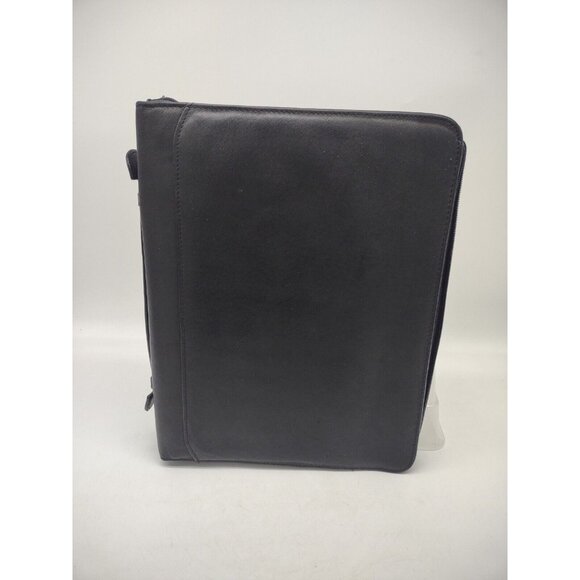 DESIGN A DAY Leather Planner 3 Ring Classic Black Napa Leather *SEE PHOTOS - Picture 1 of 14